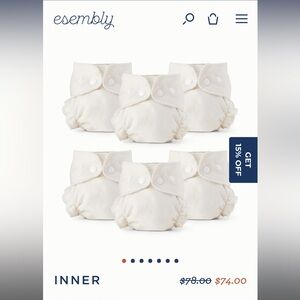 Esembly inners set of 6 cloth diapers